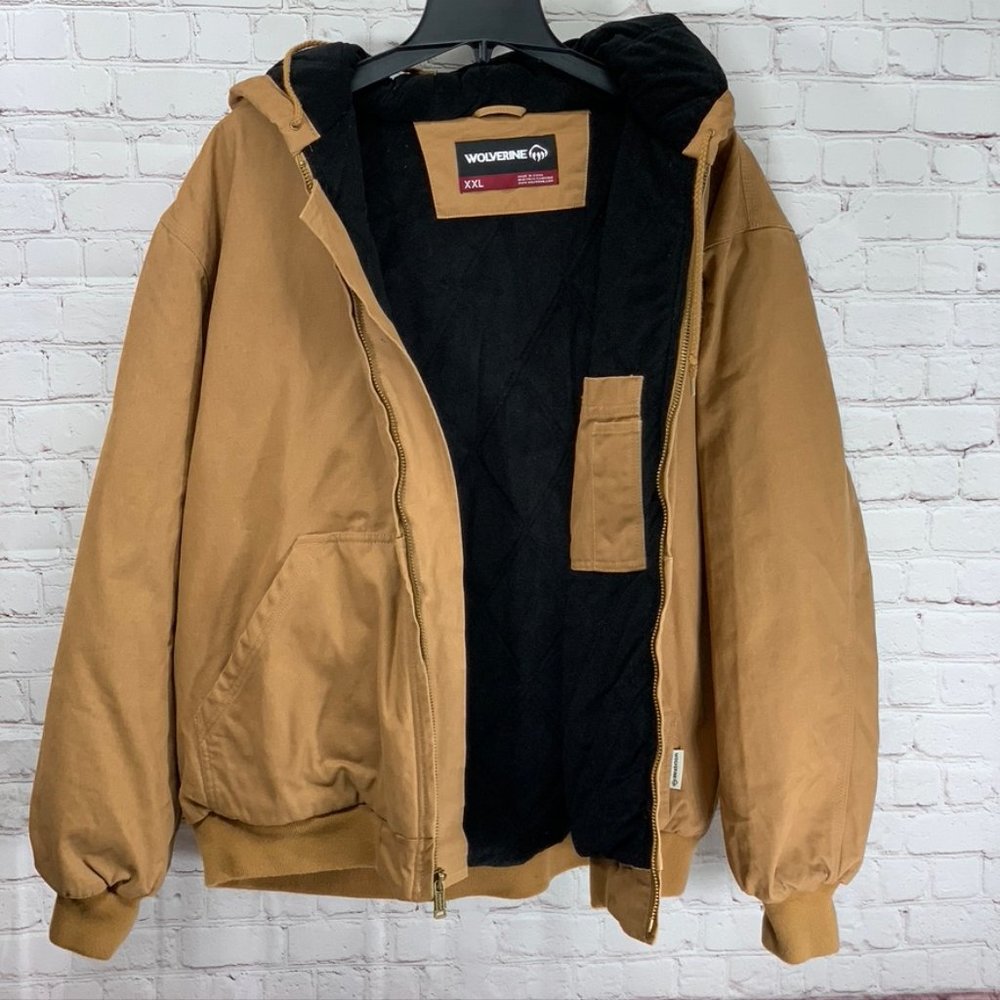 Wolverine Tan Houston Hooded Heavy Canvas Zip Quil - Picture 11 of 12
